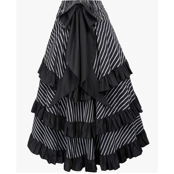 Belle Poque Elegant Steampunk Victorian Punk Skirt Asymmetric Skirt - Picture 4 of 5